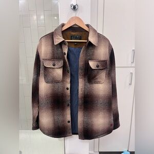 Flannel coat button down shirt jacket